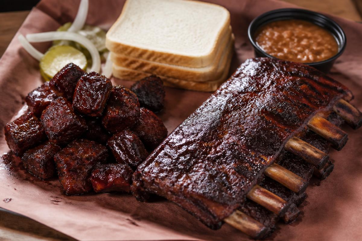 Kansas City barbecue - burnt ends and ribs